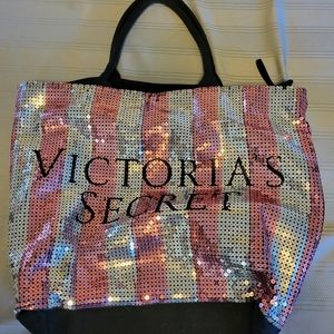 Sequin Victoria's Secret tote